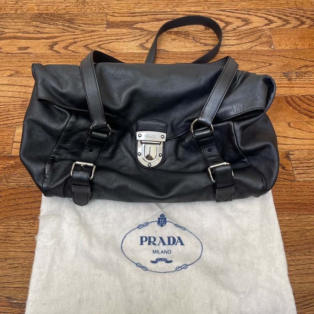 Prada Black Leather Satchel Bag